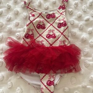 Cherry tutu bathing suit